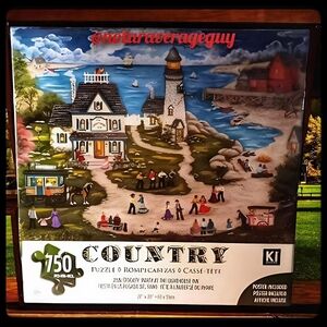 750pc Country jigsaw puzzle "Party at the Lighthouse Inn" by Ann Stookey
